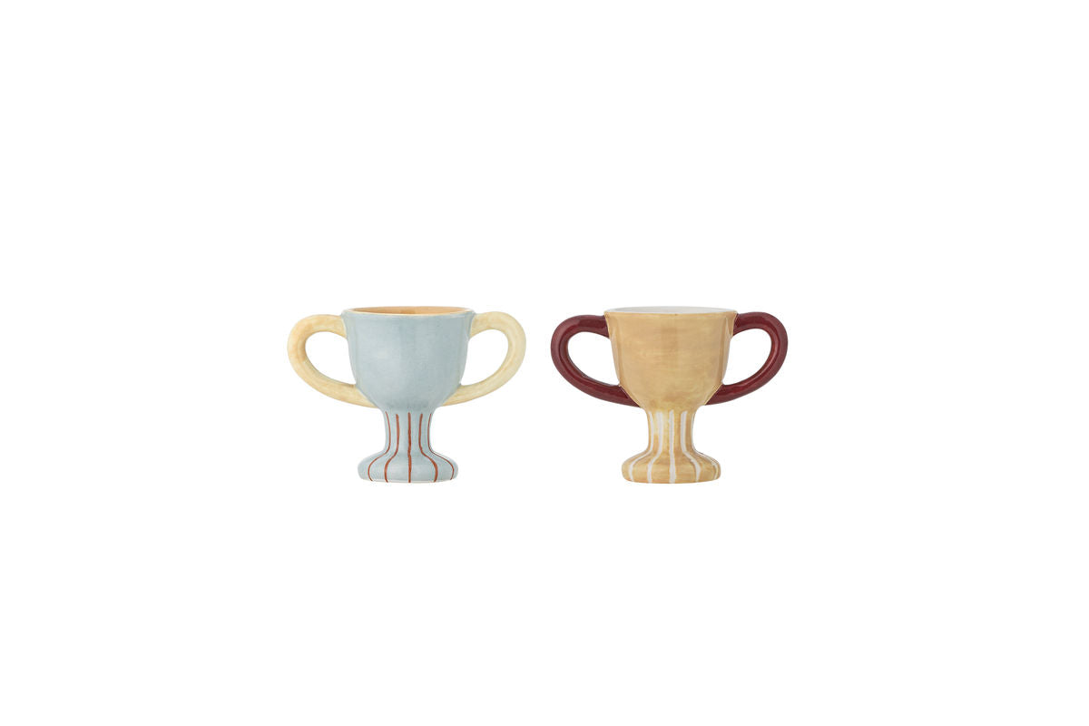 Set of 2 Egg Cups – Colorful, made of Stoneware
