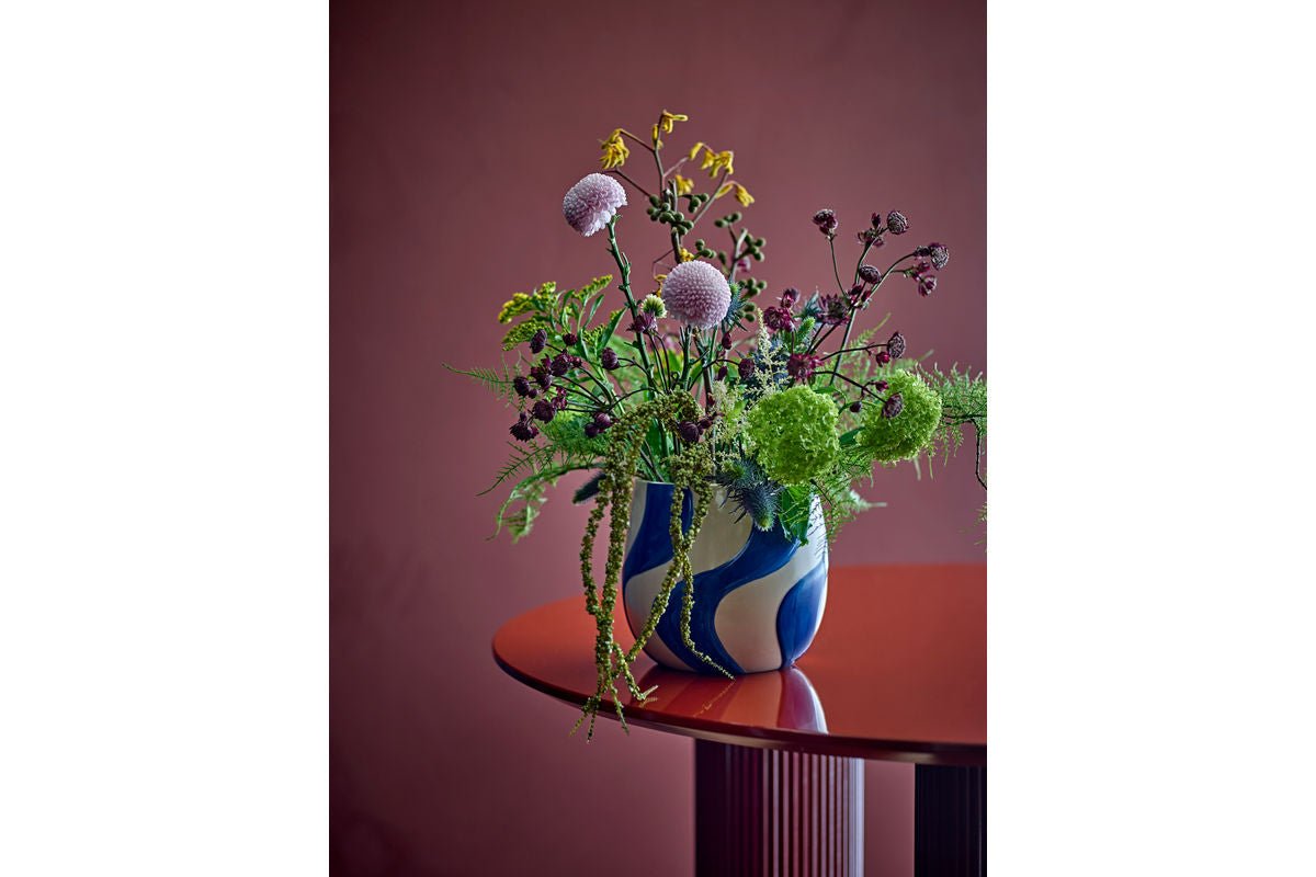 Flower Pot "Maris" – Blue Stoneware
