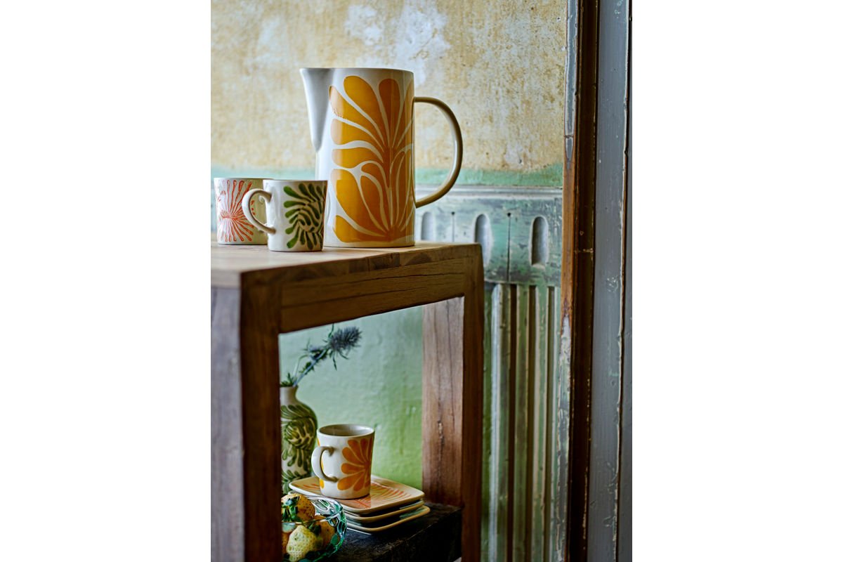 Krug Solis – handbemoolt Steingut a giel