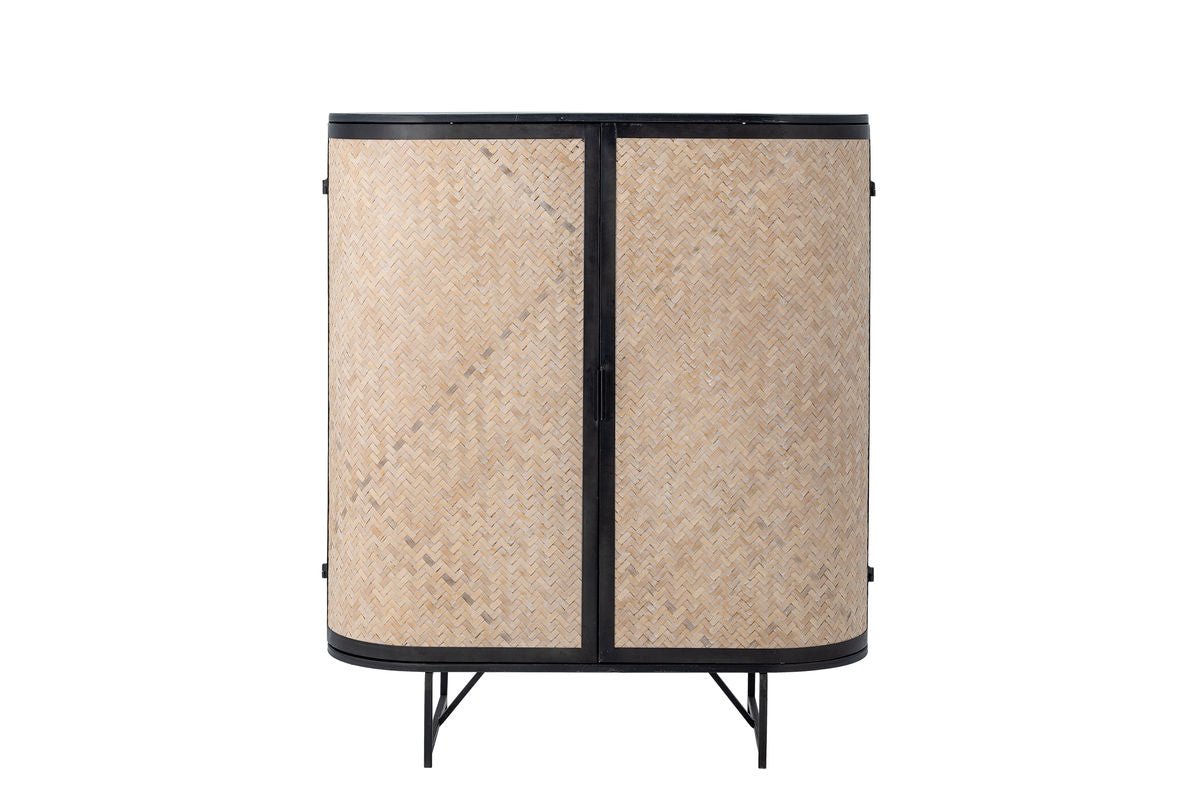 Elvara Chest of Drawers – Metal Frame with Natural Tone Viennese Weave