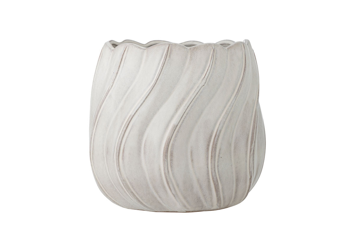 Flower Pot "Alvane" – White Stoneware