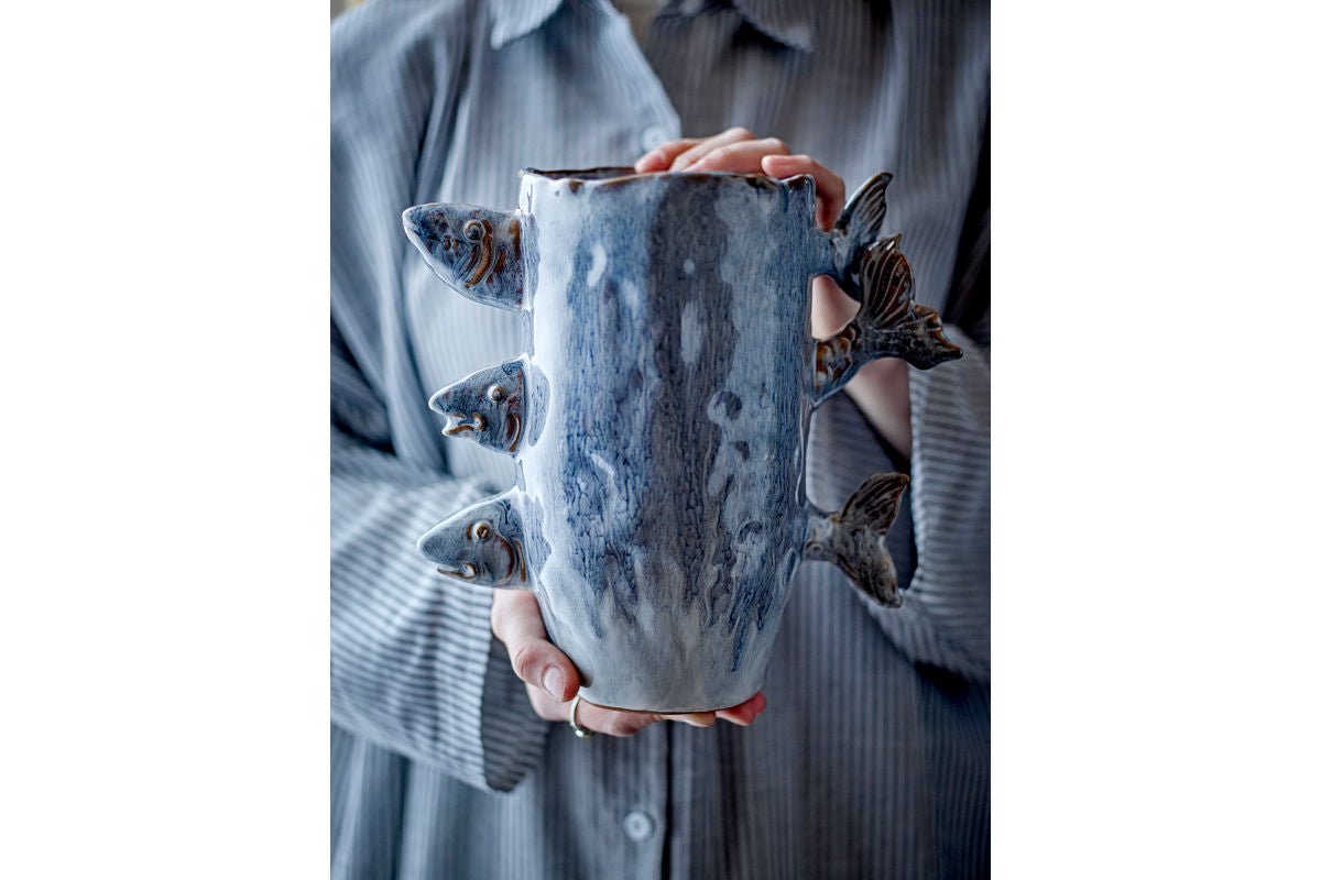 Vase « 3 Poissons » – en grès