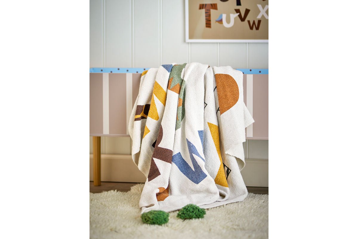 Throw Blanket Momo - Colorful, made from recycled cotton