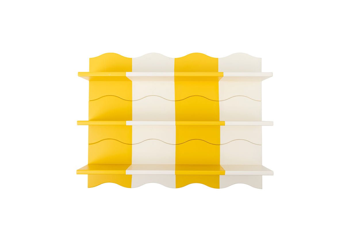 Étagère pour enfants Oslo – Étagère murale jaune avec motif à carreaux ondulés