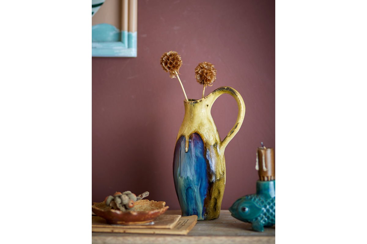 Vas „Marivo“ – Steingut mat metallescher Glasur