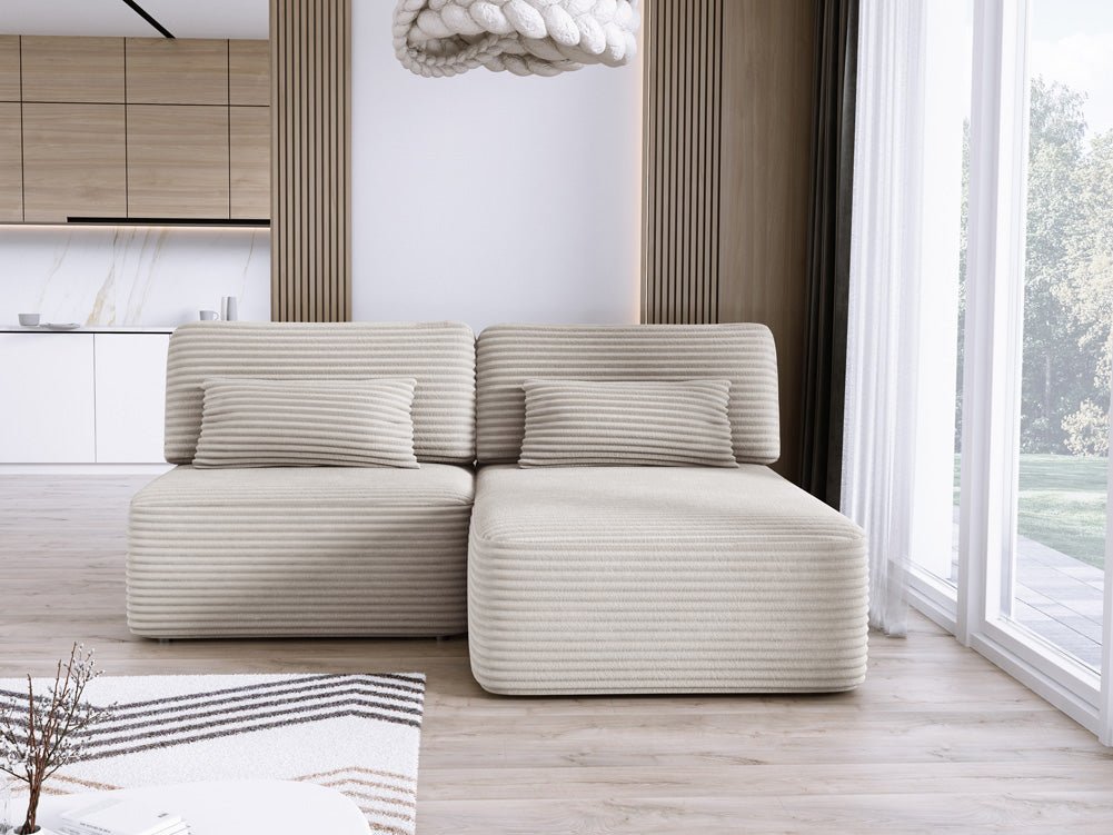 Designer Sofa Tilia Corduroy with Sleeping Function and Storage Space
