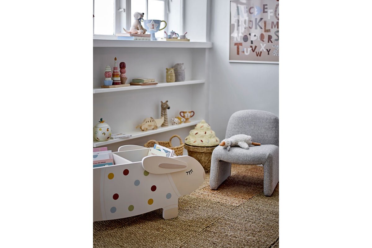 Chaise enfant « Noah » – Gris, rembourrée avec revêtement en tissu