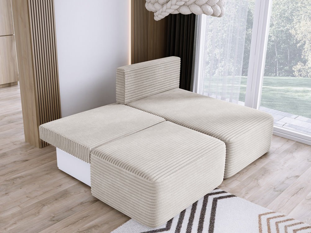 Designer Sofa Tilia Corduroy with Sleeping Function and Storage Space