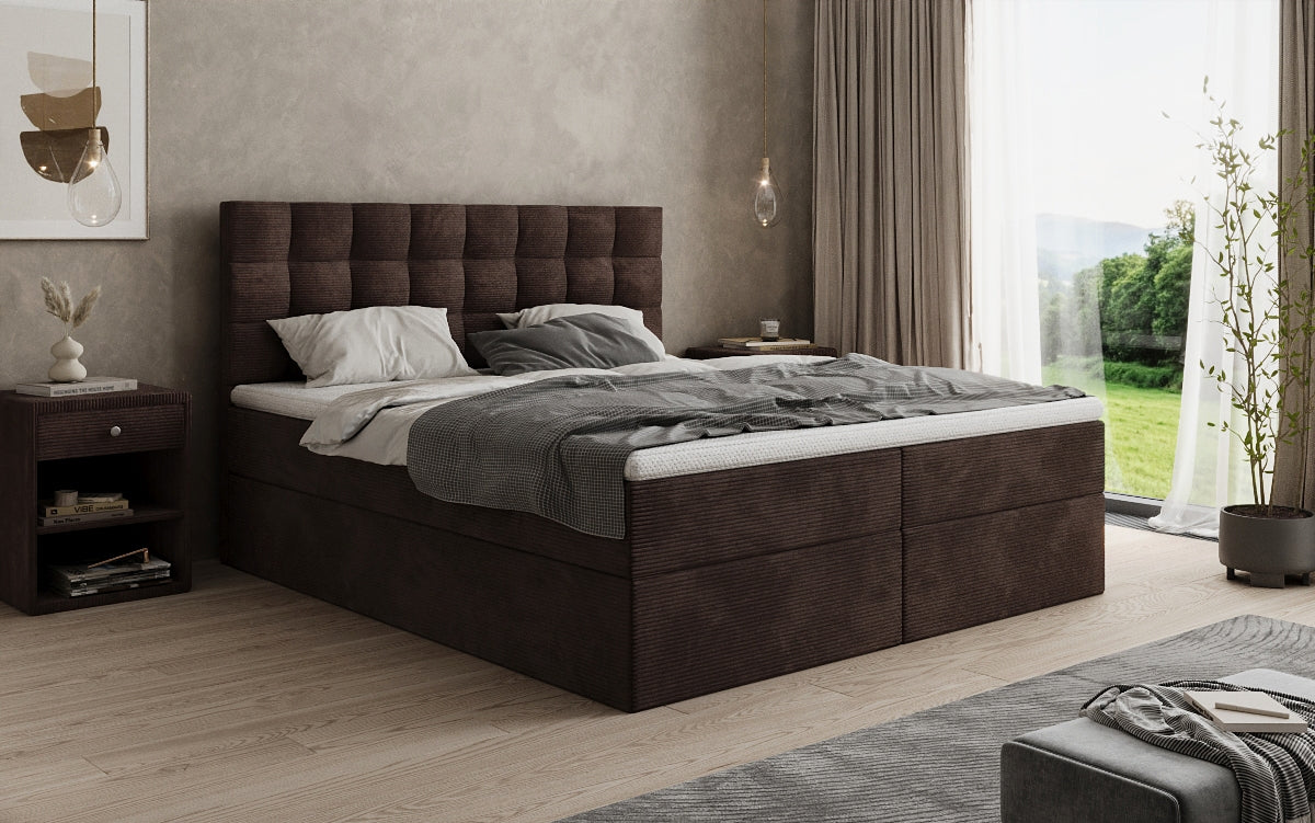 Boxspringbett Como an Cord mat Stauraum