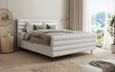 Lit boxspring Tubo en tissu texturé avec rangement