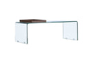 Table basse Klaro - en verre avec plateau en bois