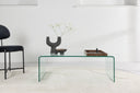 Table basse Klaro - en verre avec plateau en bois