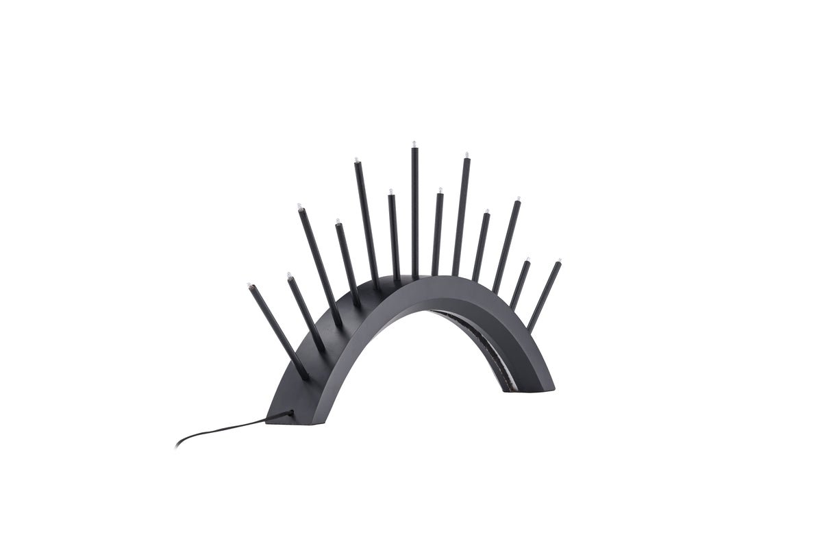 Chrëschtdekoratioun Lumin - Ronn Bogenbeliichtung an Schwaarz