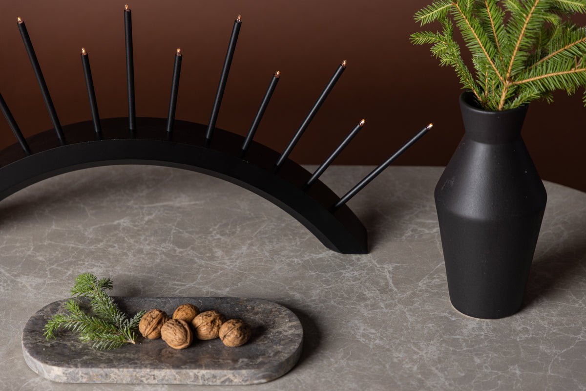 Chrëschtdekoratioun Lumin - Ronn Bogenbeliichtung an Schwaarz