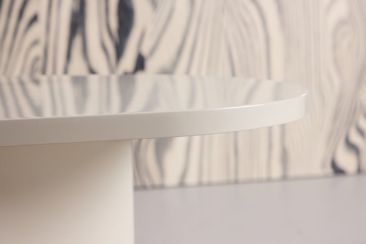 Table basse Evania en Beige - avec surface brillante