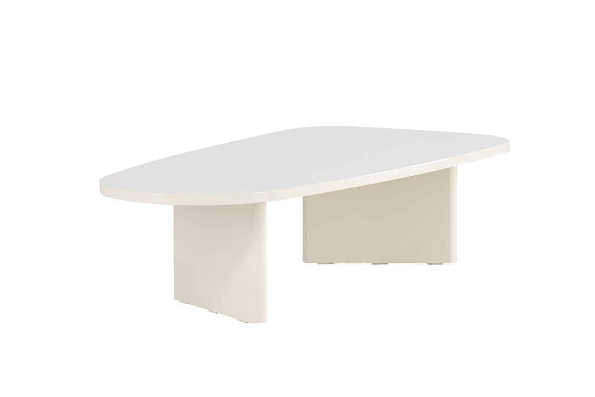 Table basse Evania en Beige - avec surface brillante