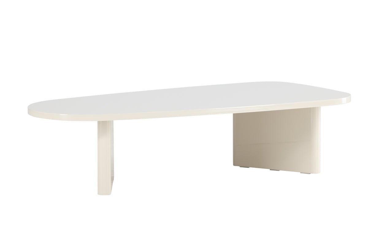 Table basse Evania en Beige - avec surface brillante