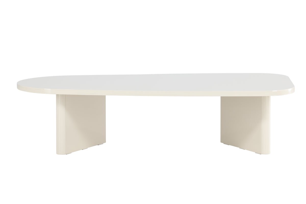 Table basse Evania en Beige - avec surface brillante