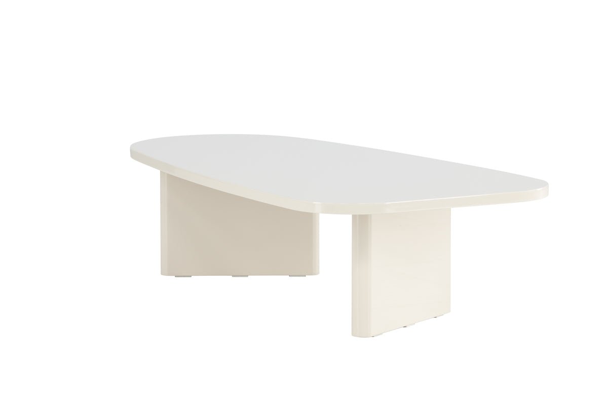 Table basse Evania en Beige - avec surface brillante