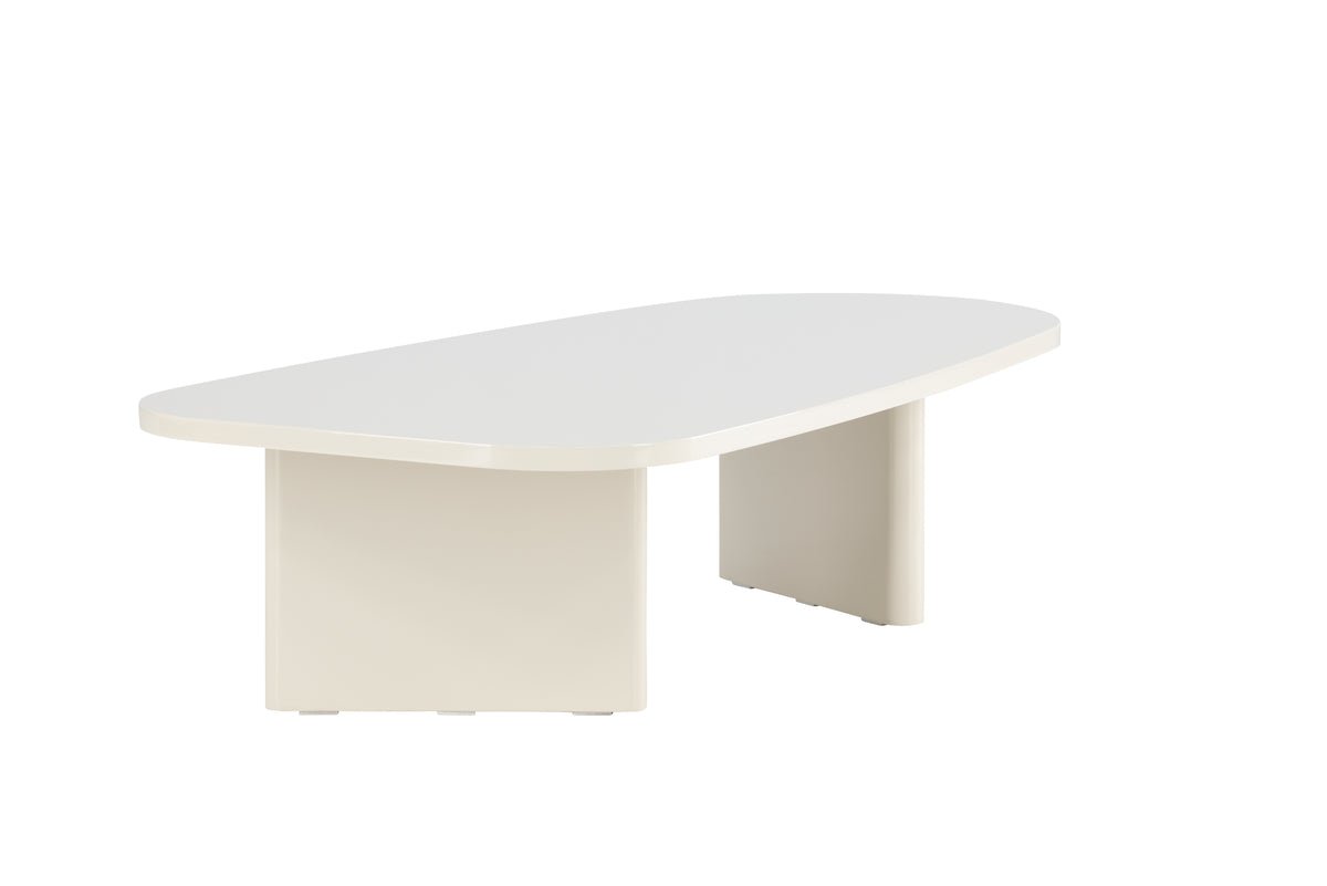 Table basse Evania en Beige - avec surface brillante