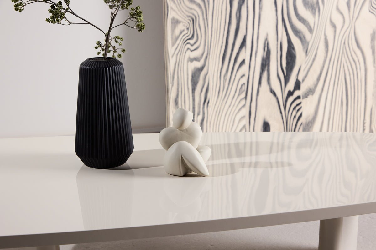 Table basse Evania en Beige - avec surface brillante