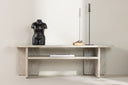 Designer TV-Lowboard Larenzo - Beige in Marmoroptik