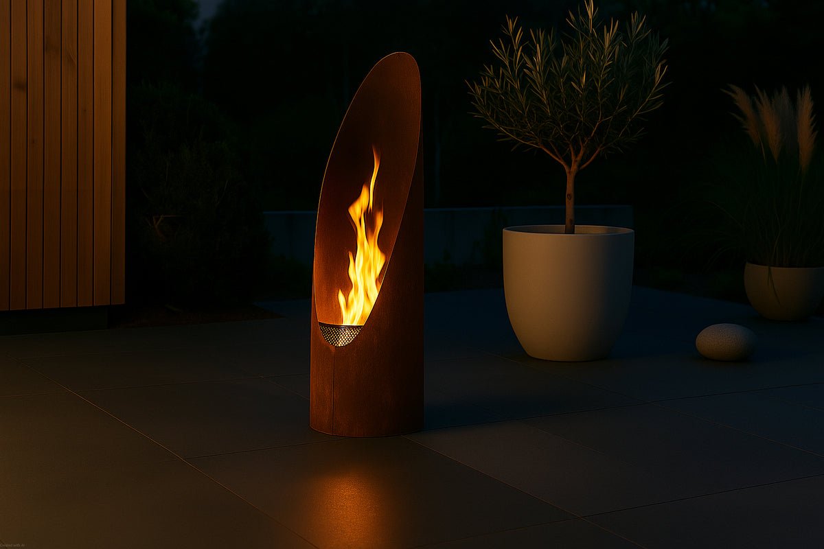 Fire basket Jörg - made of steel in Rusty Orange