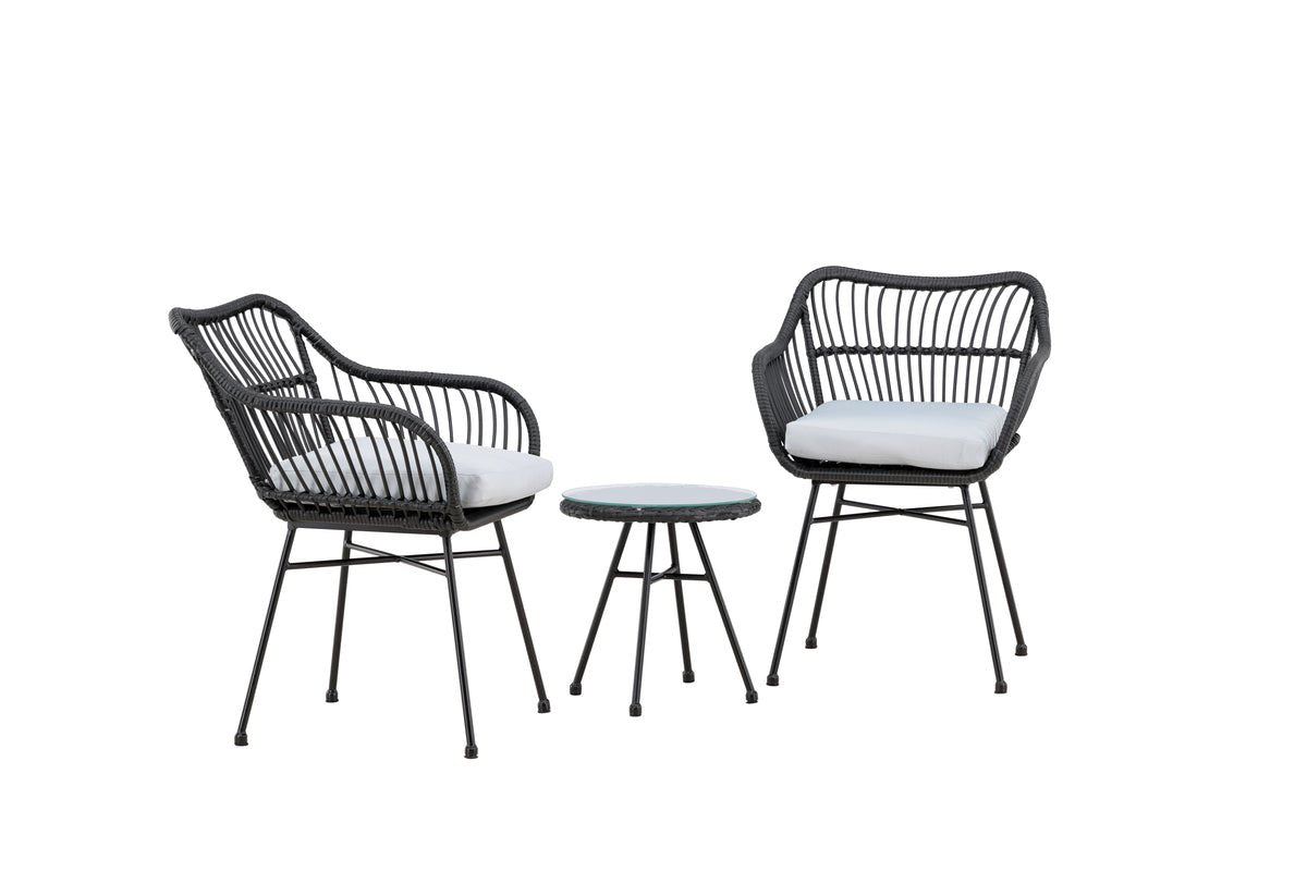 Garden seating group Aora - made of black natural rattan