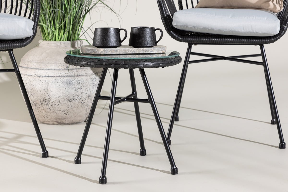 Garden seating group Aora - made of black natural rattan