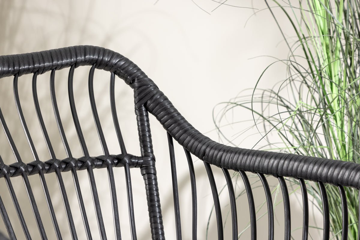 Garden seating group Aora - made of black natural rattan