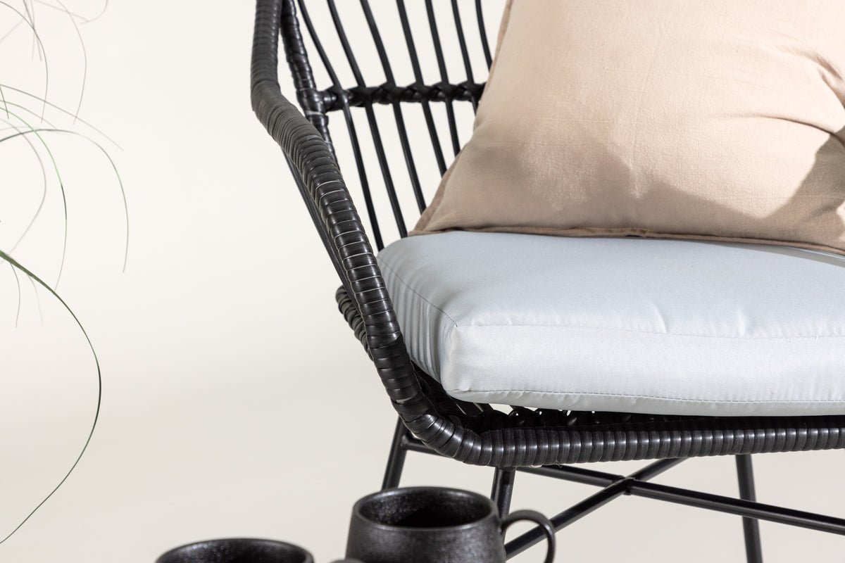 Garden seating group Aora - made of black natural rattan