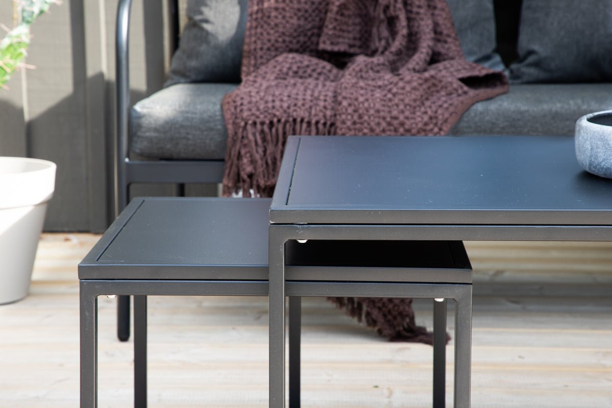 Ensemble lounge de jardin Living - avec structure en acier noir