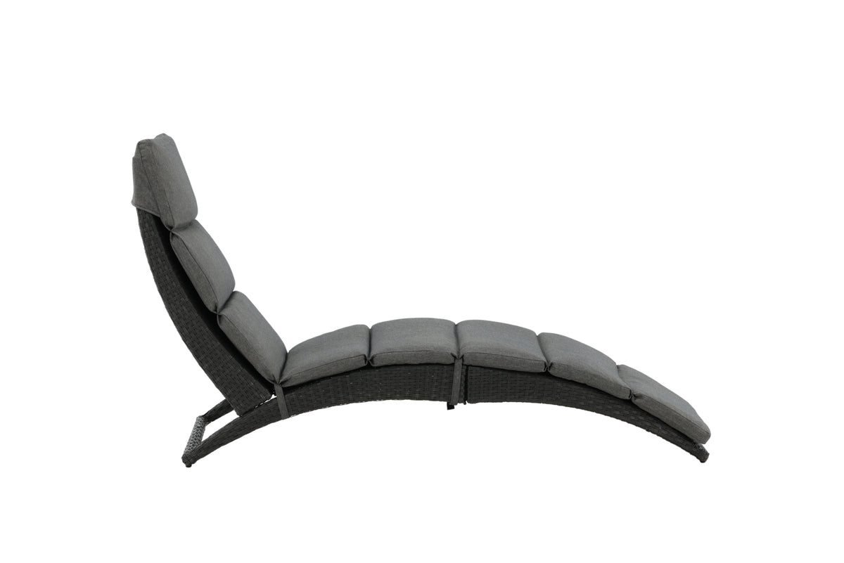 Chaise longue de jardin Queen - en rotin synthétique avec coussin inclus