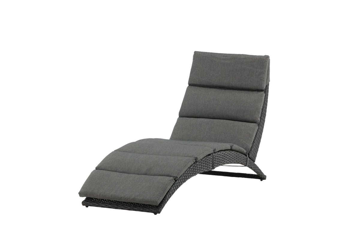 Chaise longue de jardin Queen - en rotin synthétique avec coussin inclus