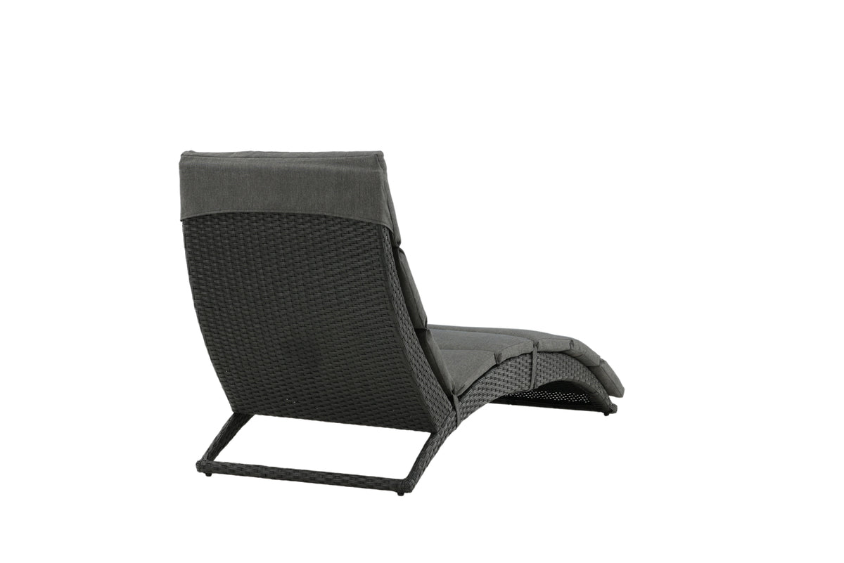 Chaise longue de jardin Queen - en rotin synthétique avec coussin inclus