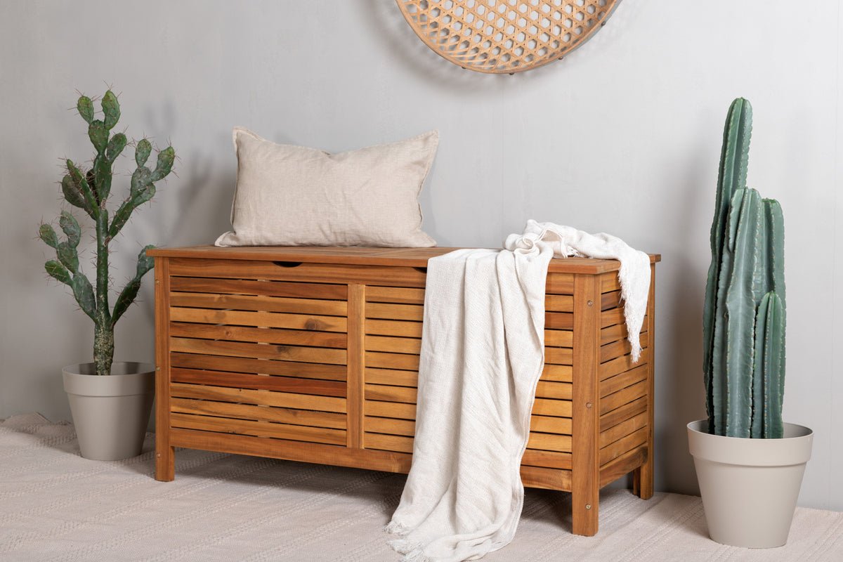 Garden Cushion Box Melissa - Made of Acacia in Natural Look