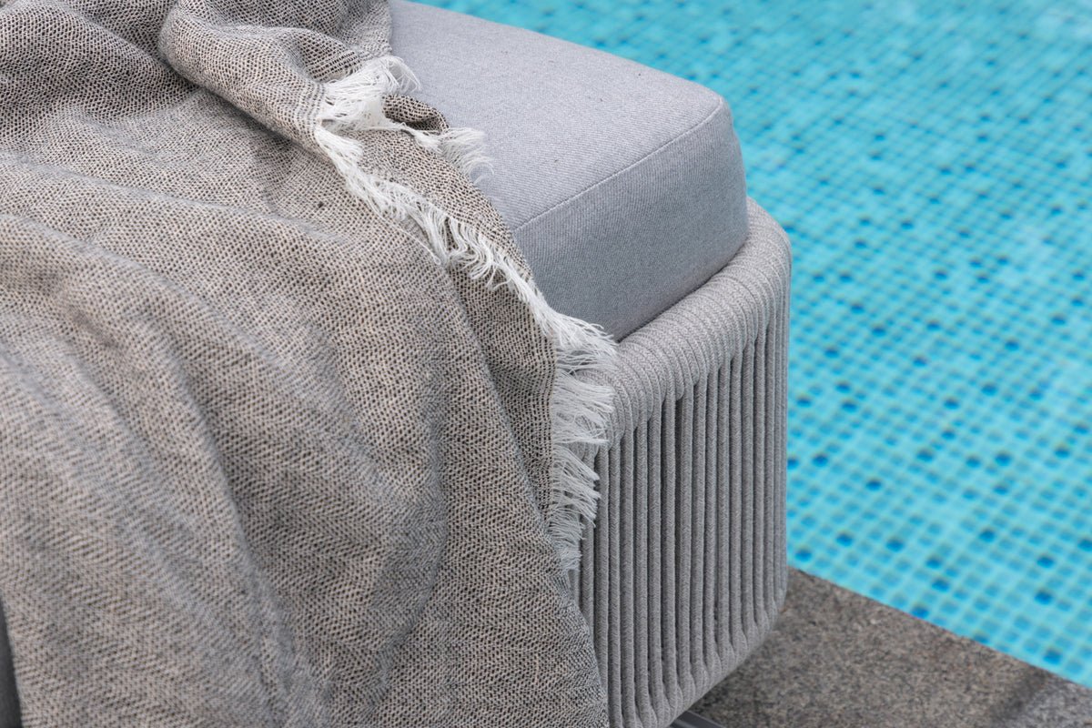 Chaise longue de jardin Mila - en polyester/métal