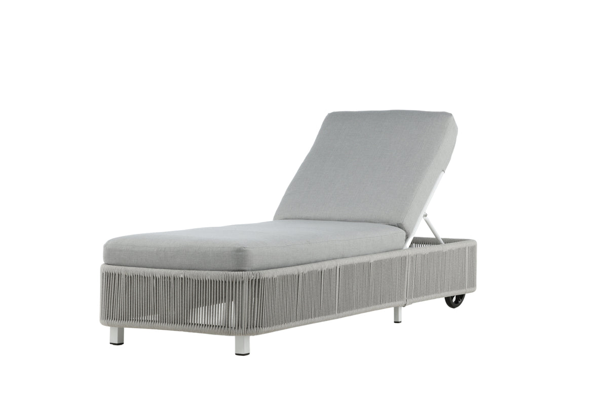 Chaise longue de jardin Mila - en polyester/métal