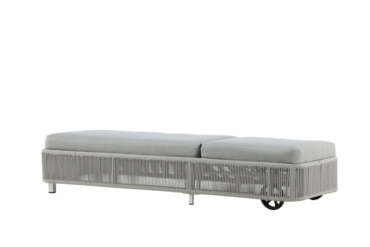 Chaise longue de jardin Mila - en polyester/métal