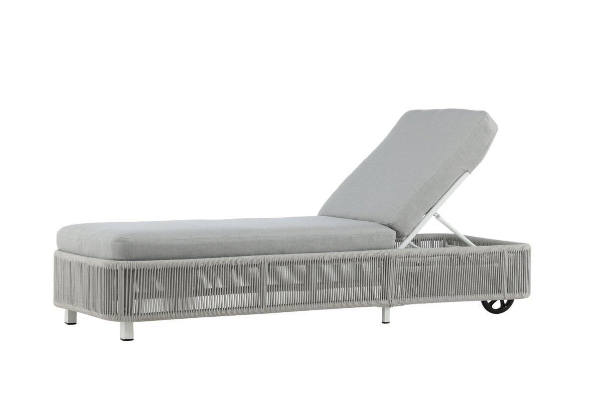 Chaise longue de jardin Mila - en polyester/métal