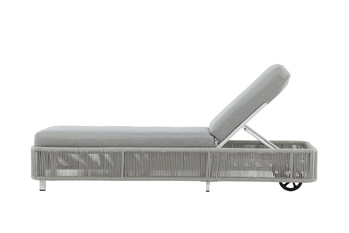 Chaise longue de jardin Mila - en polyester/métal