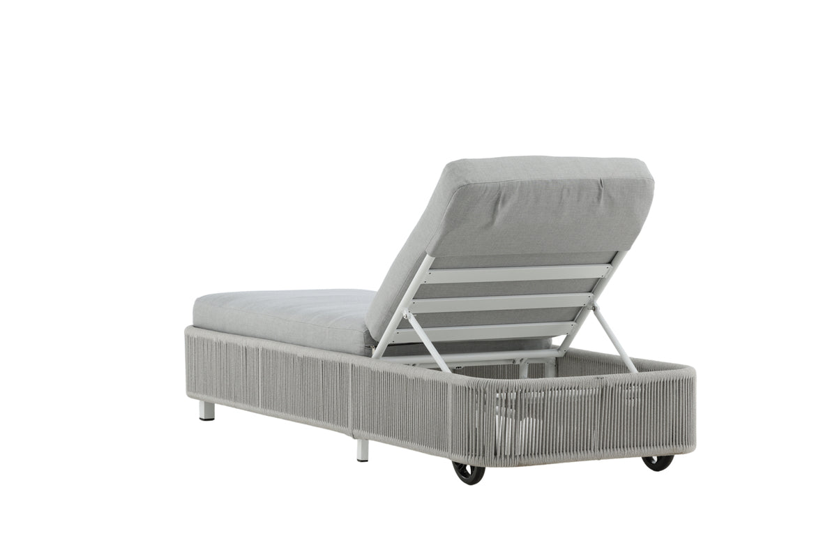 Chaise longue de jardin Mila - en polyester/métal