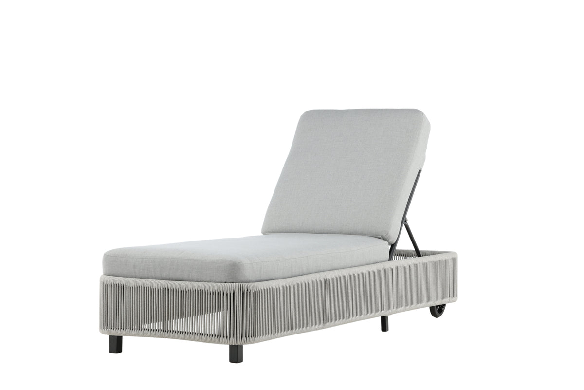 Chaise longue de jardin Mila - en polyester/métal