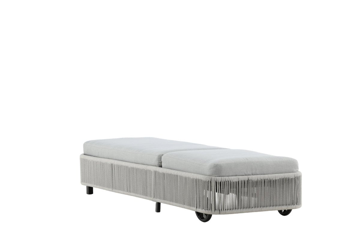 Chaise longue de jardin Mila - en polyester/métal