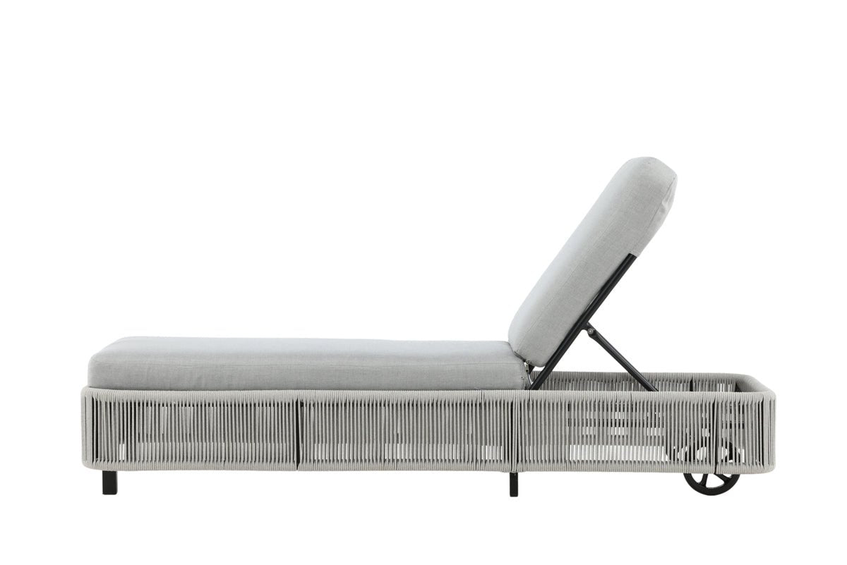 Chaise longue de jardin Mila - en polyester/métal