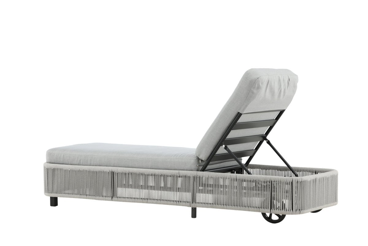 Chaise longue de jardin Mila - en polyester/métal