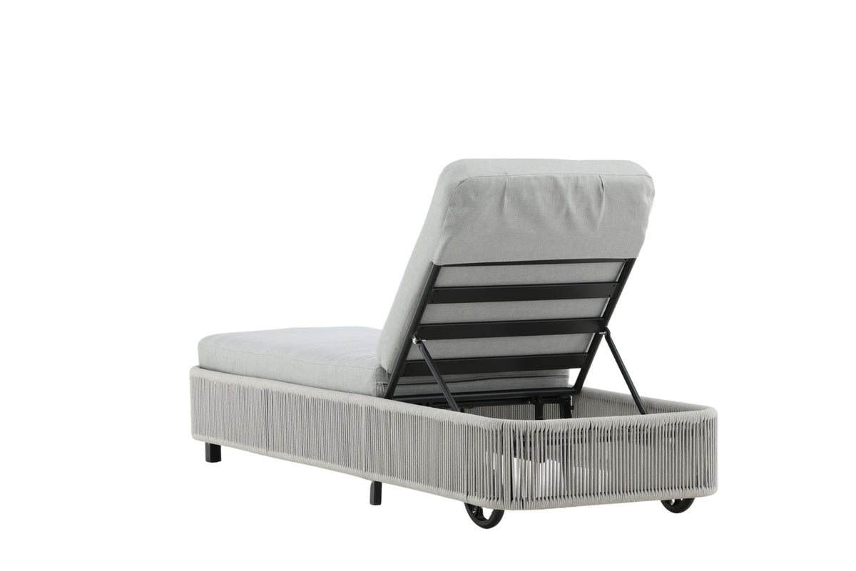 Chaise longue de jardin Mila - en polyester/métal