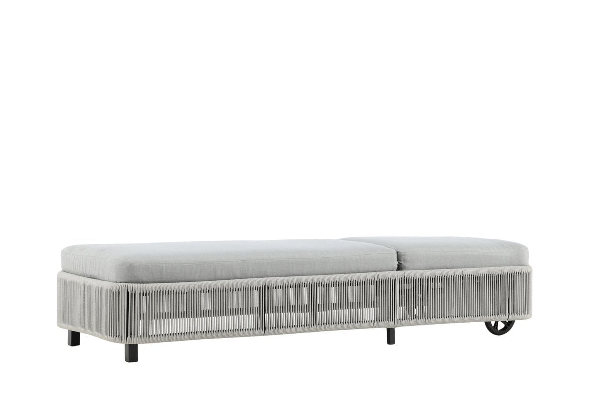 Chaise longue de jardin Mila - en polyester/métal