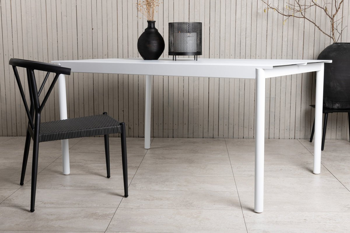 Garden table Sunari - white dining table made of aluminum