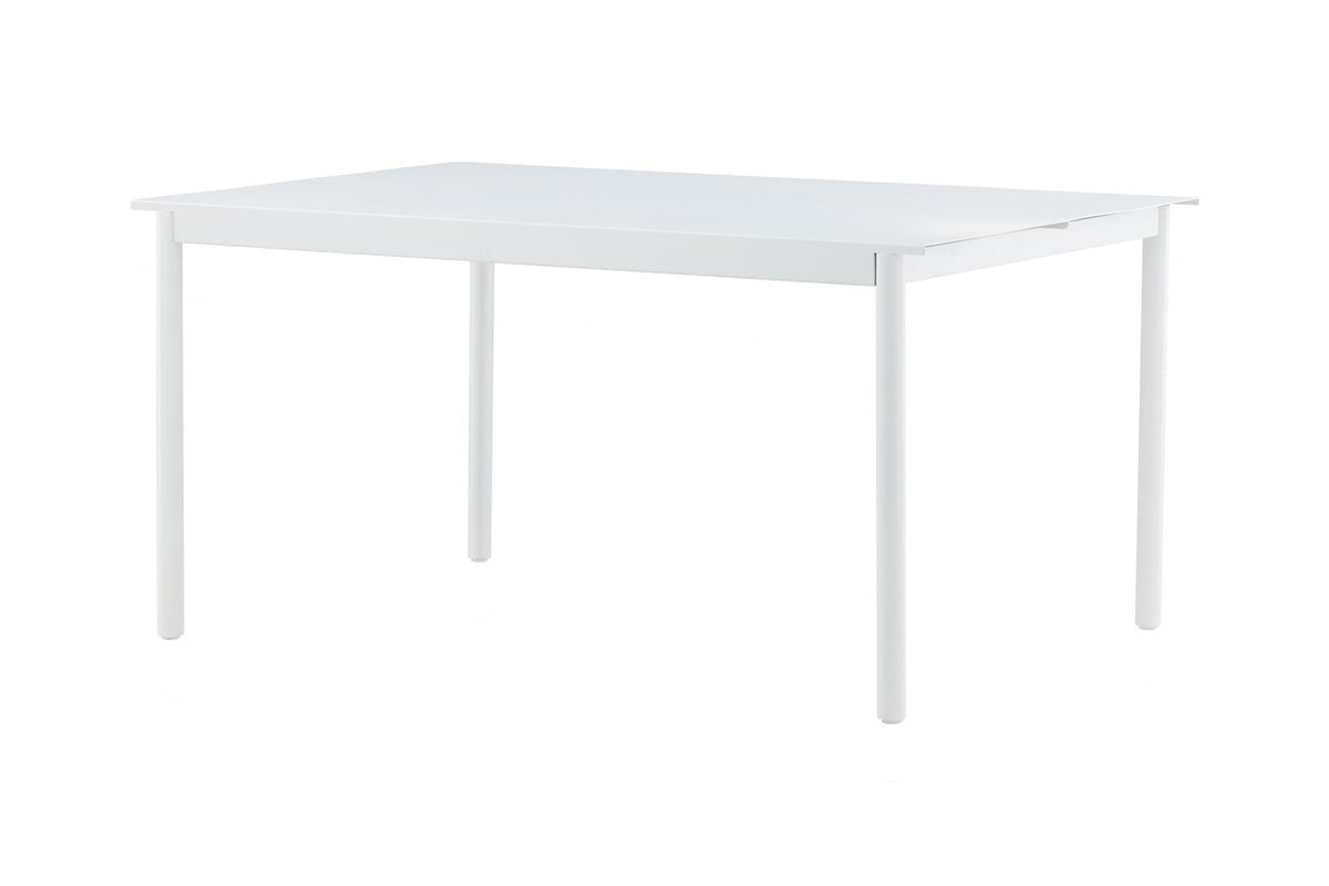 Table de jardin Sunari - table à manger blanche en aluminium